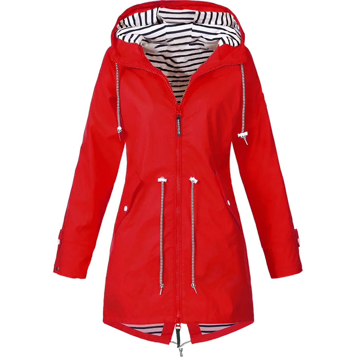 Veste femme coupe-vent déperlante | Longue, capuche réglable | Protection légère pluie et vent