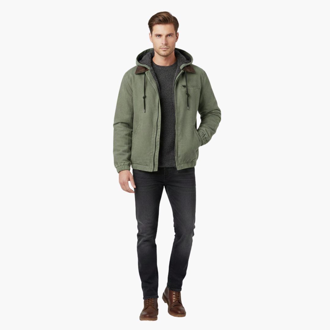 Veste homme à capuche avec fermeture éclair