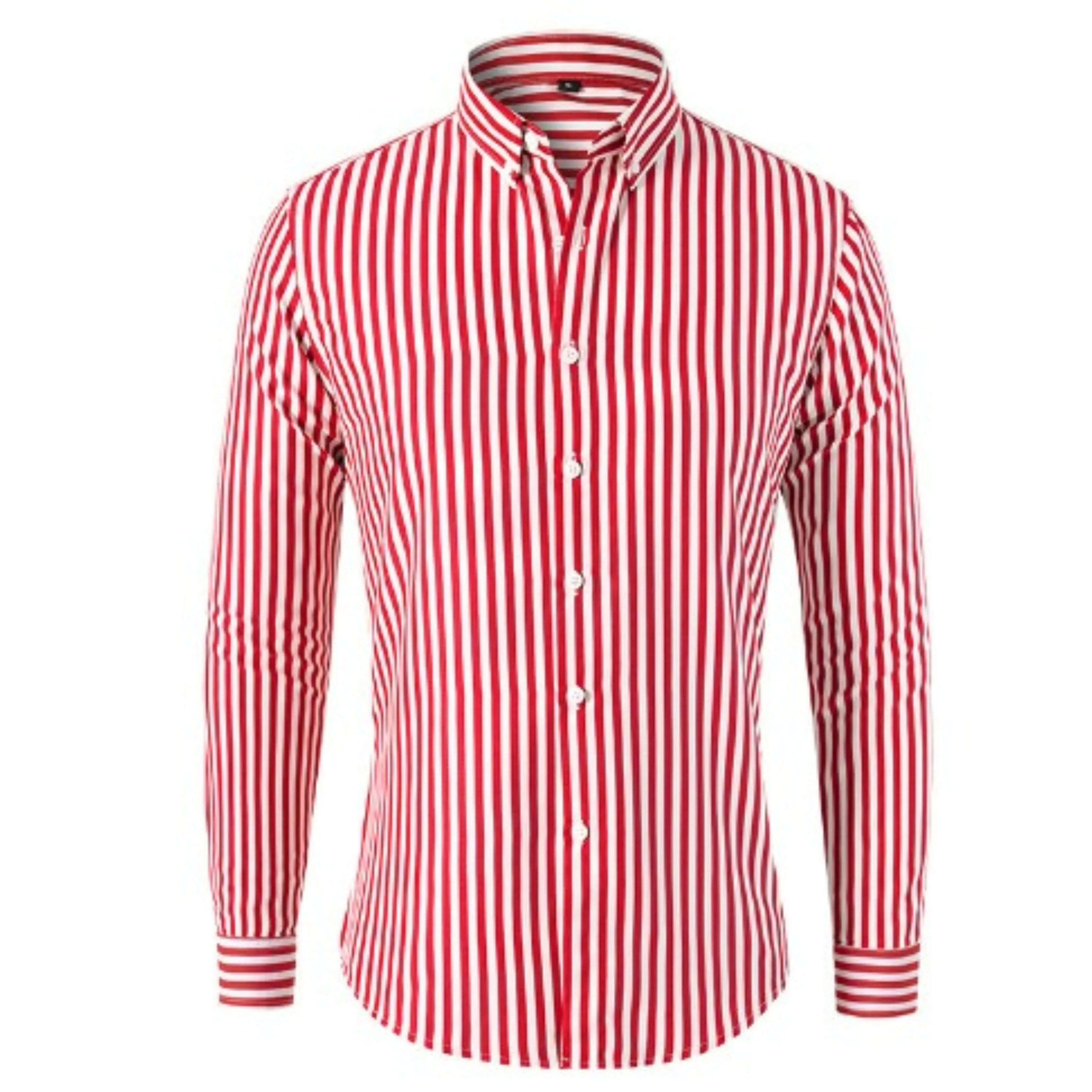 Chemise homme à rayures manches longues | Coupe ajustée, col classique | Légère et respirante, tailles S à XXL