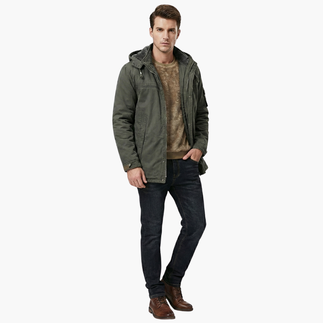 Veste homme avec capuche et fermeture zippée