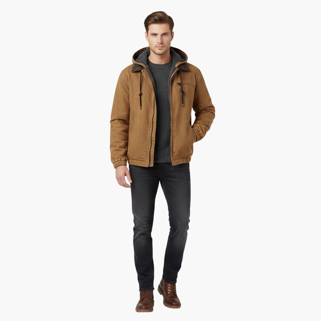 Veste homme à capuche avec fermeture éclair