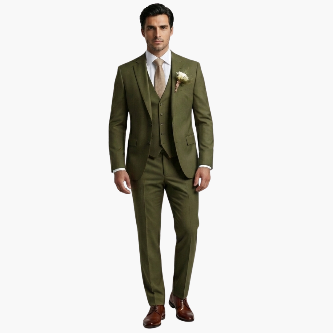 Costume trois pièces pour homme avec veste gilet et pantalon