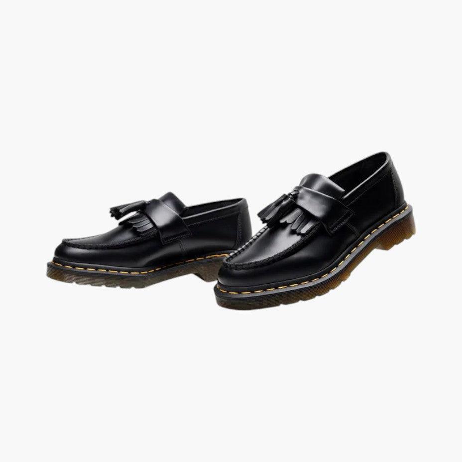 Mocassins en cuir noir pour homme avec glands