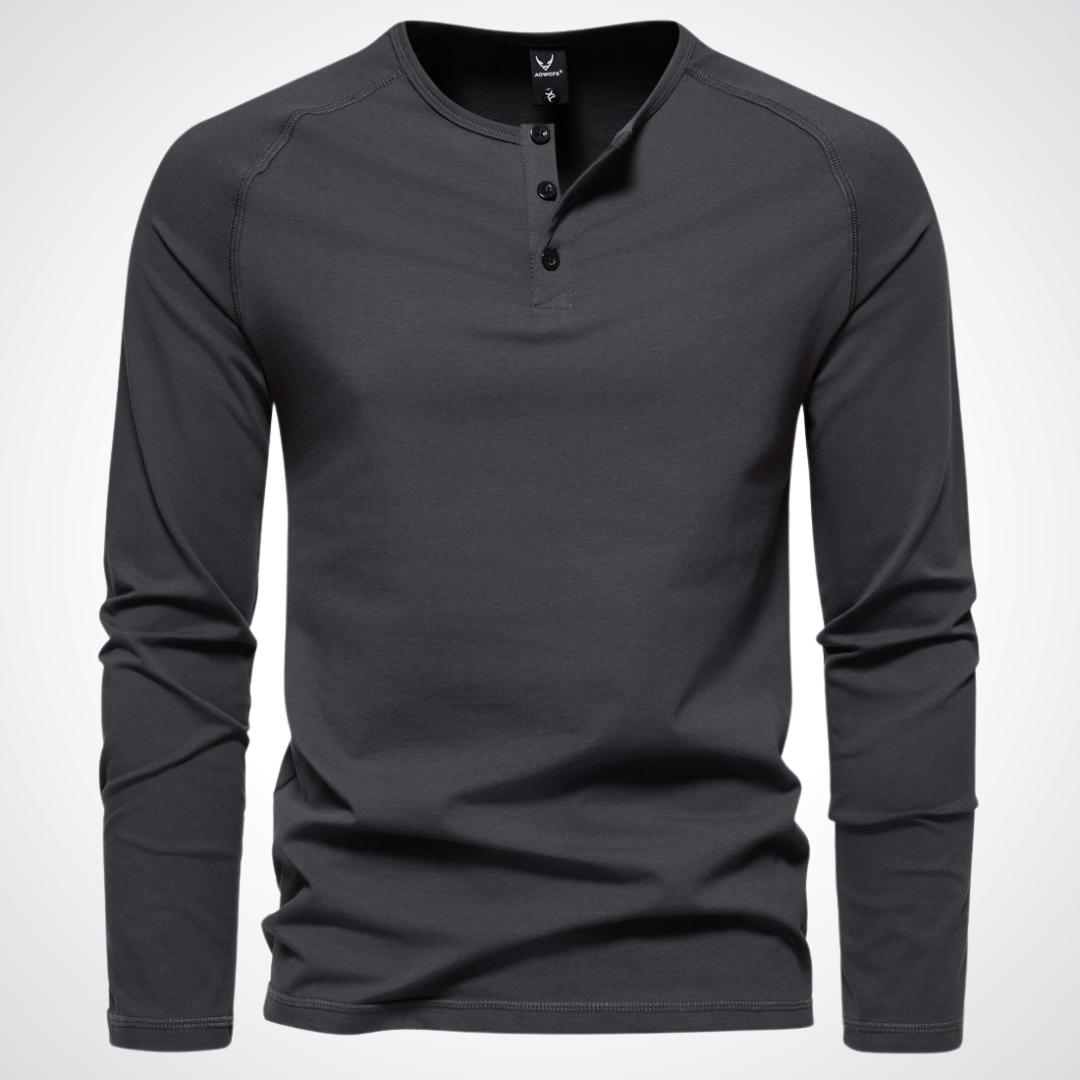 T-shirt homme à col boutonné | Coupe ajustée respirante | Style casual chic, facile à associer