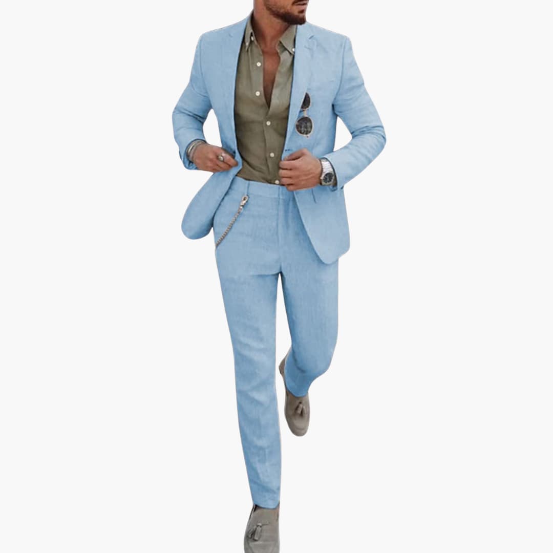 Costume homme d’été avec veste à bouton et pantalon slim