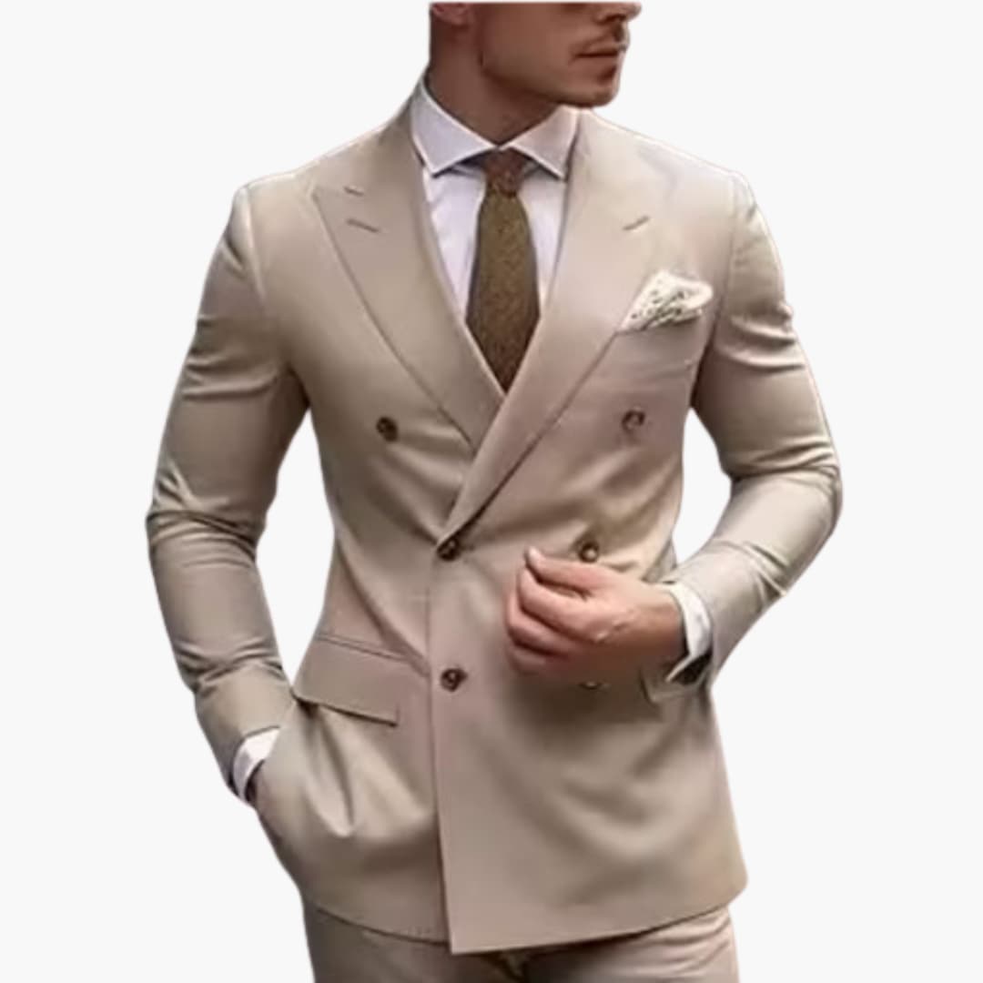 Costume homme deux pièces avec veste croisée et pantalon slim