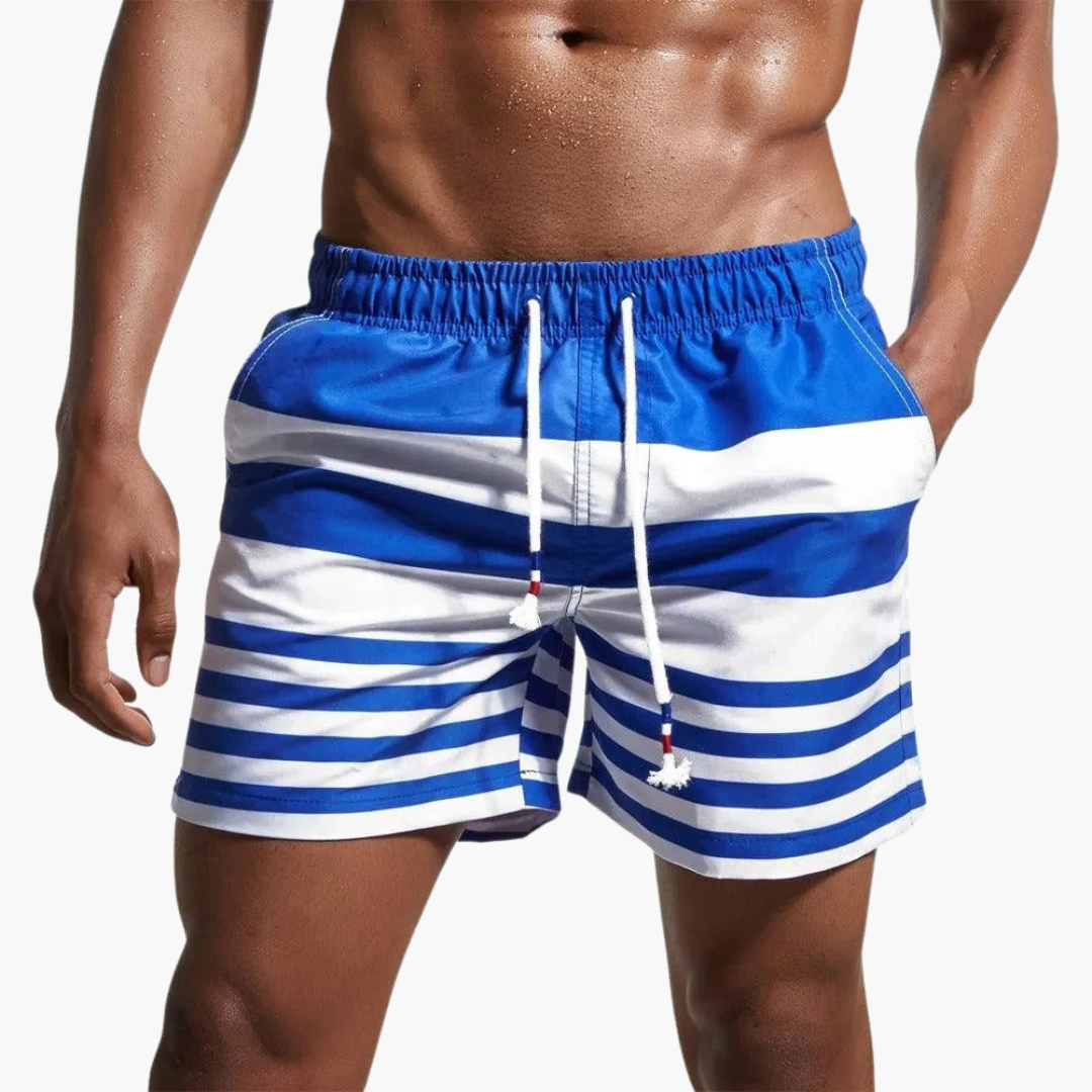 Short de bain rayé avec cordon réglable pour homme