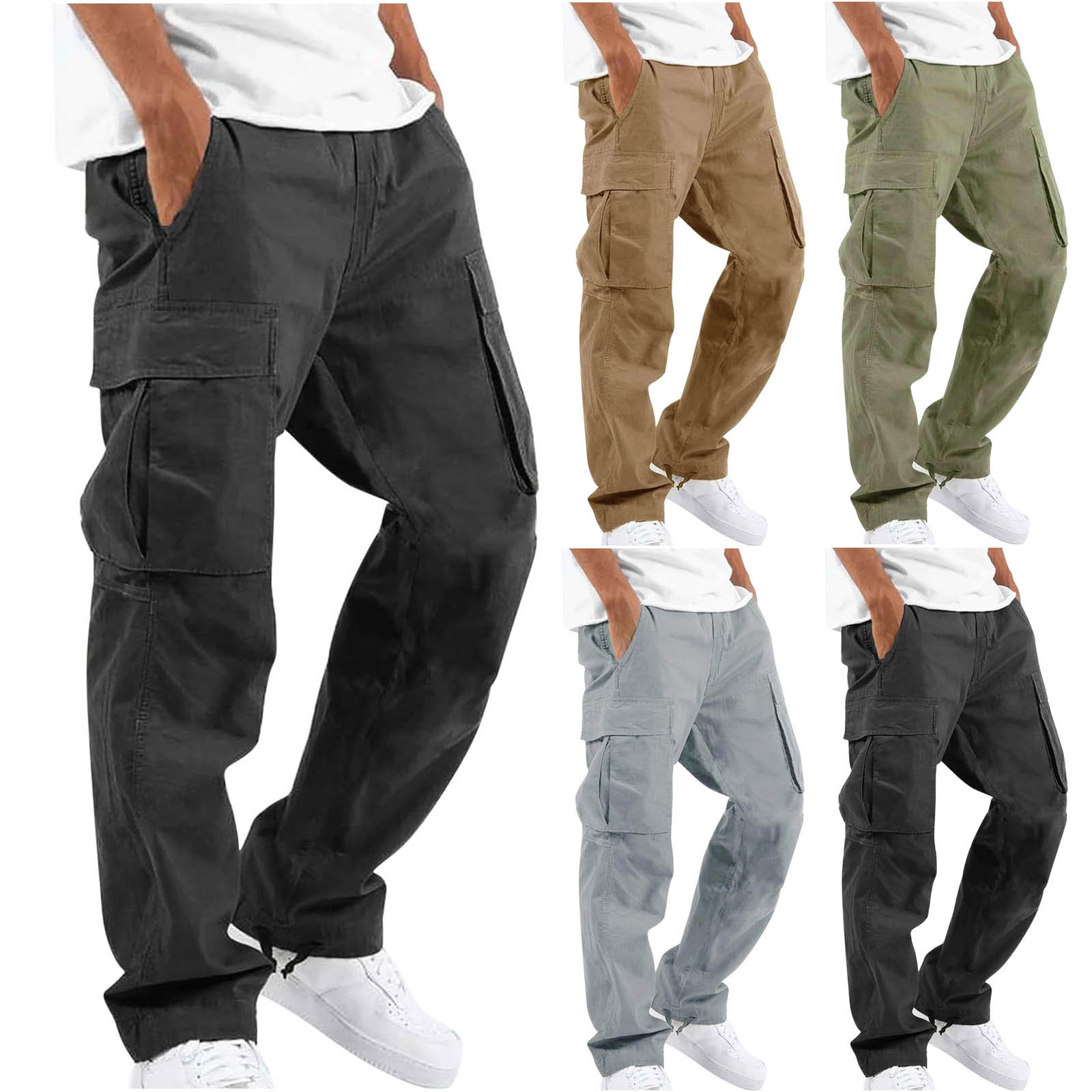 Pantalon Cargo Homme | Coupe Décontractée | Confort Quotidien | Poches Multiples | Mi-Saison