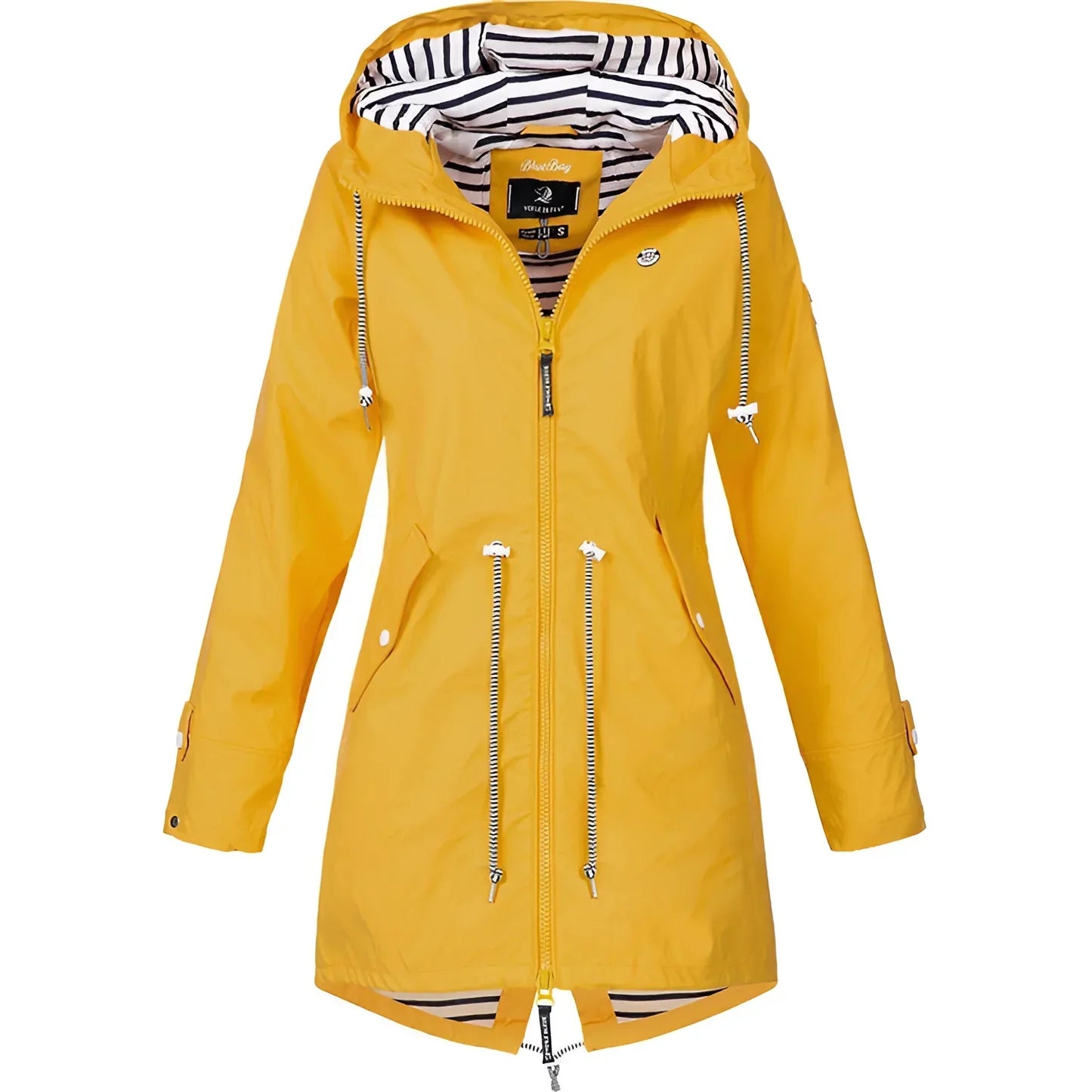 Veste femme coupe-vent déperlante | Longue, capuche réglable | Protection légère pluie et vent