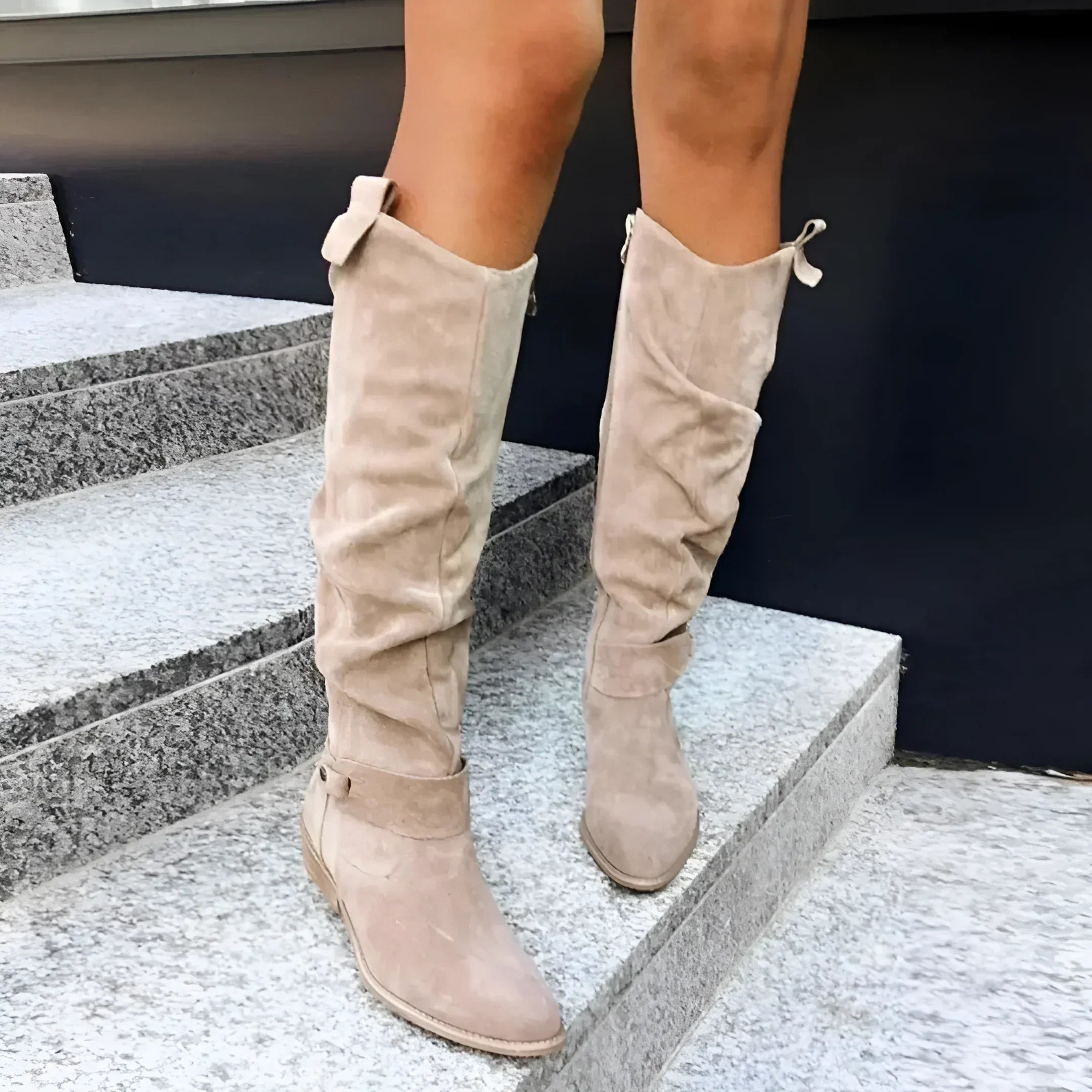 Bottes hautes femme en suédine | Style décontracté chic pour l’automne et l’hiver