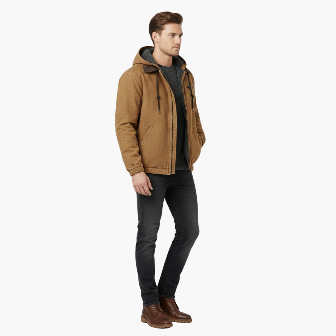 Veste homme à capuche avec fermeture éclair