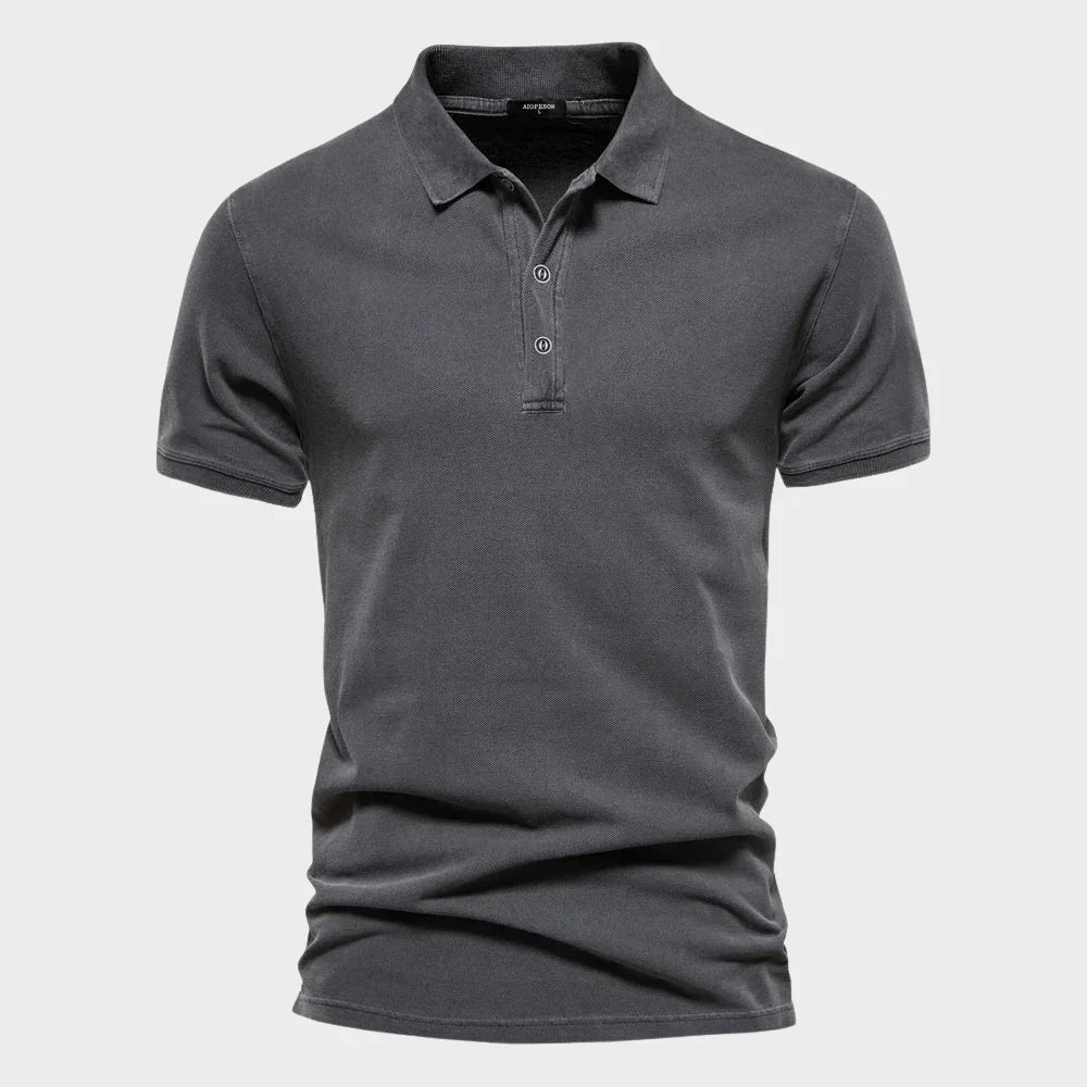 Polo homme manches courtes | Col classique, patte boutonnée discrète | Coupe standard, coloris unis, tailles S à 2XL