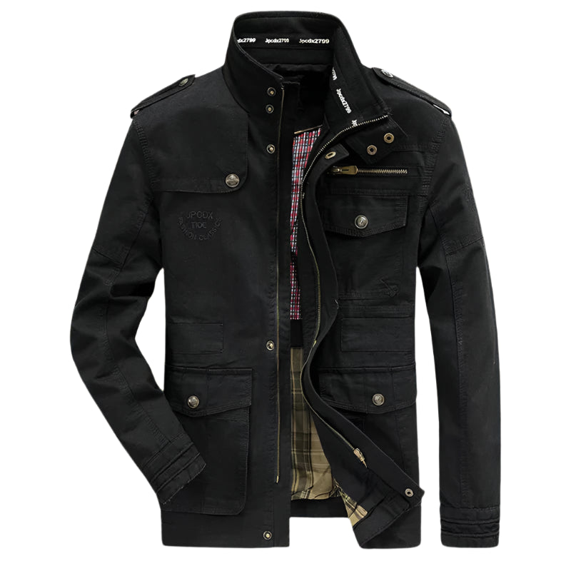 Veste homme multipoches | Fermeture zippée, coupe droite | Idéale mi saison et temps frais