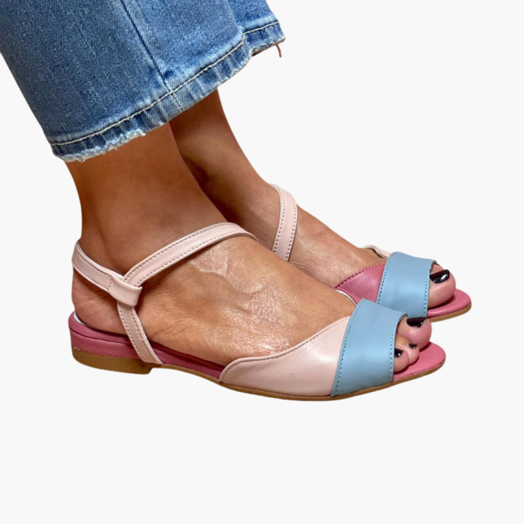 Sandales Plates Femme avec Brides Asymétriques et Talon Bas
