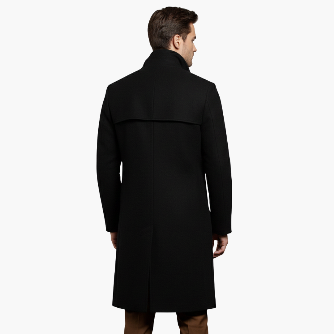 Trench homme long avec col à revers