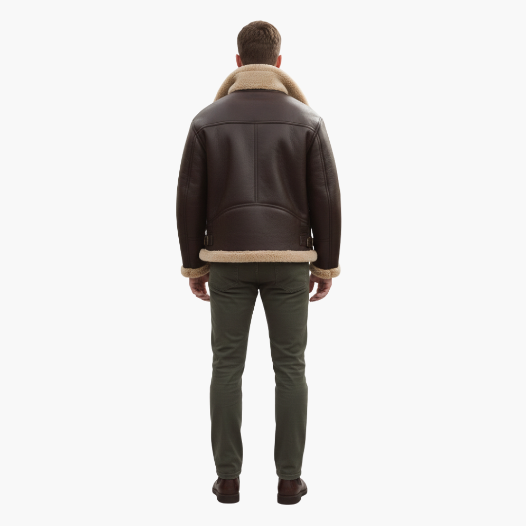 Giubbotto aviatore uomo con fodera sherpa