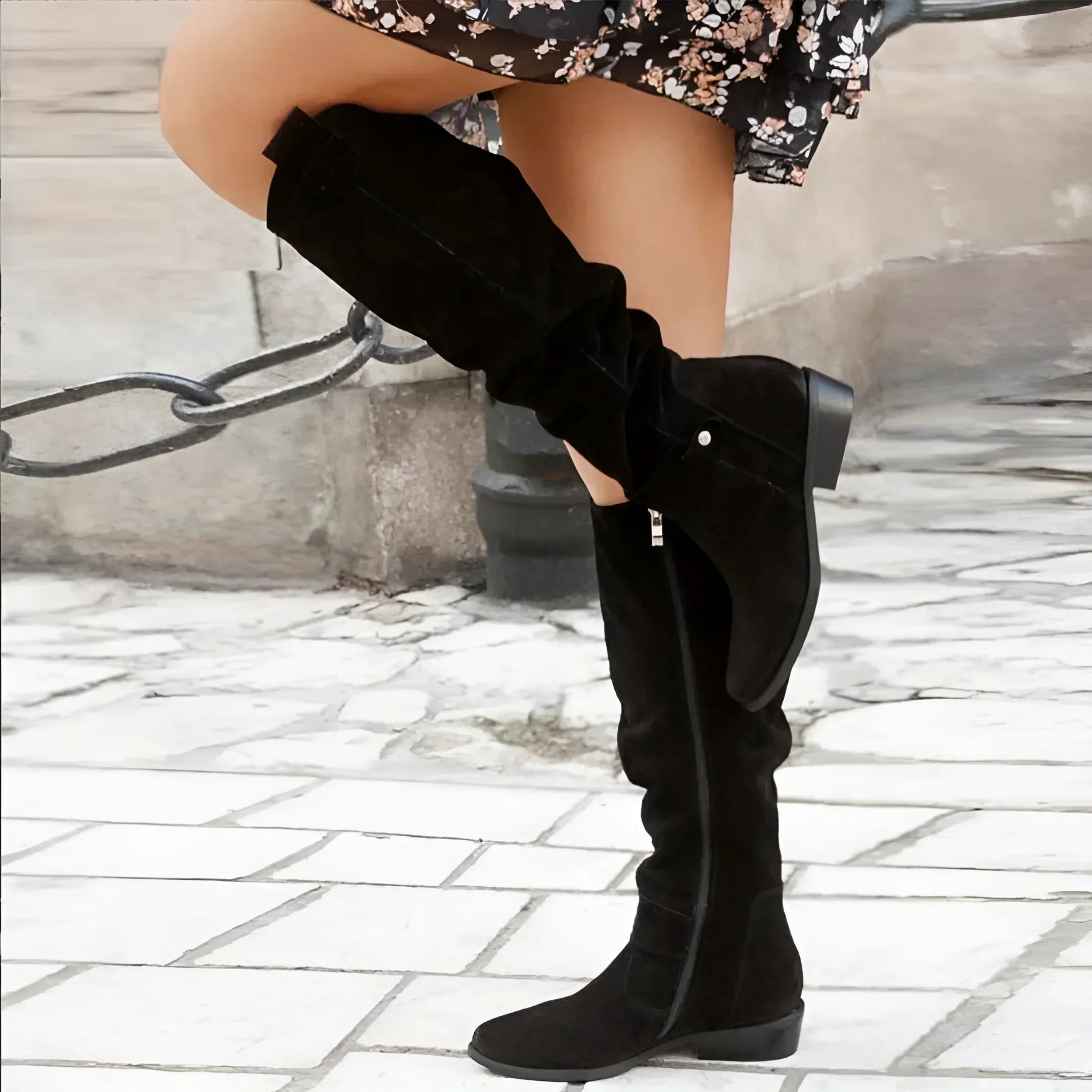 Bottes hautes femme en suédine | Style décontracté chic pour l’automne et l’hiver
