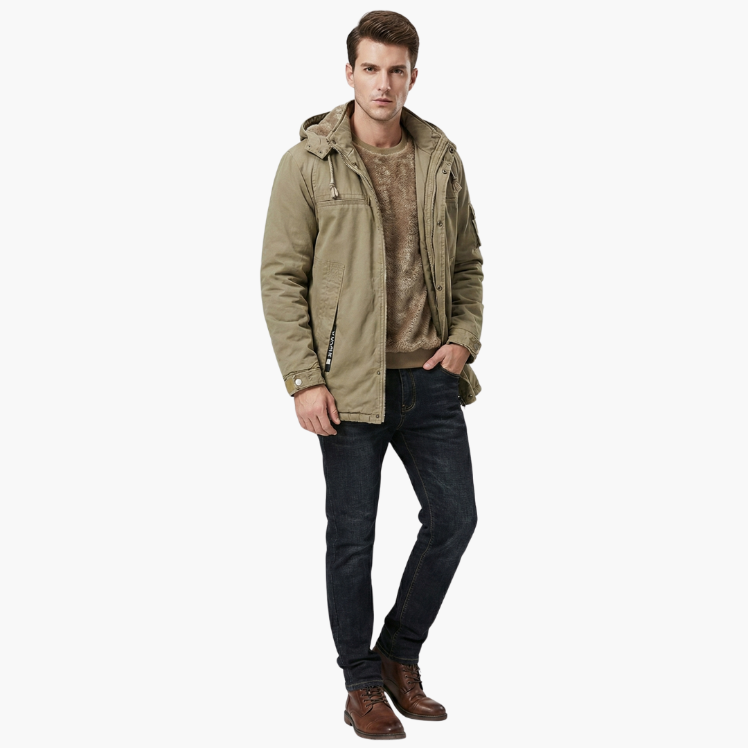 Veste homme avec capuche et fermeture zippée