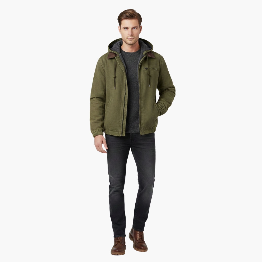 Veste homme à capuche avec fermeture éclair