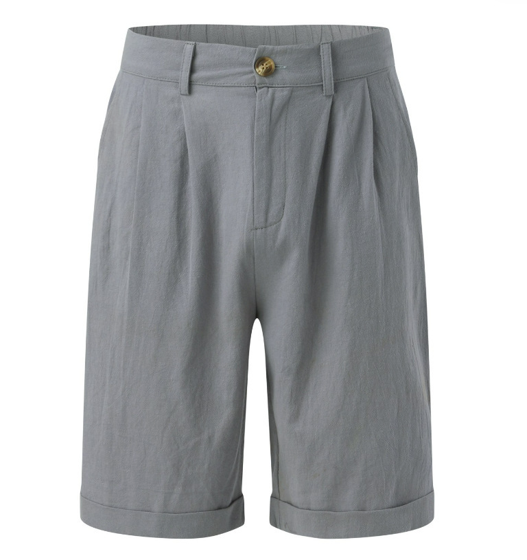 Short chino homme | Coupe casual chic avec revers et poches