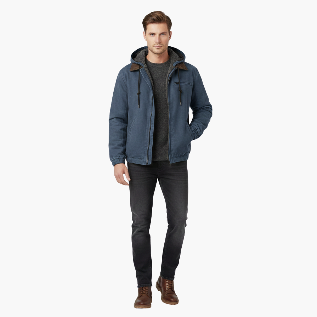 Veste homme à capuche avec fermeture éclair