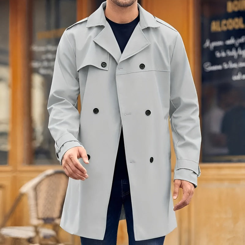HUGO Trench-coat | Manteau long classique pour homme avec boutons, fermeture croisée pour occasions décontractées ou formelles