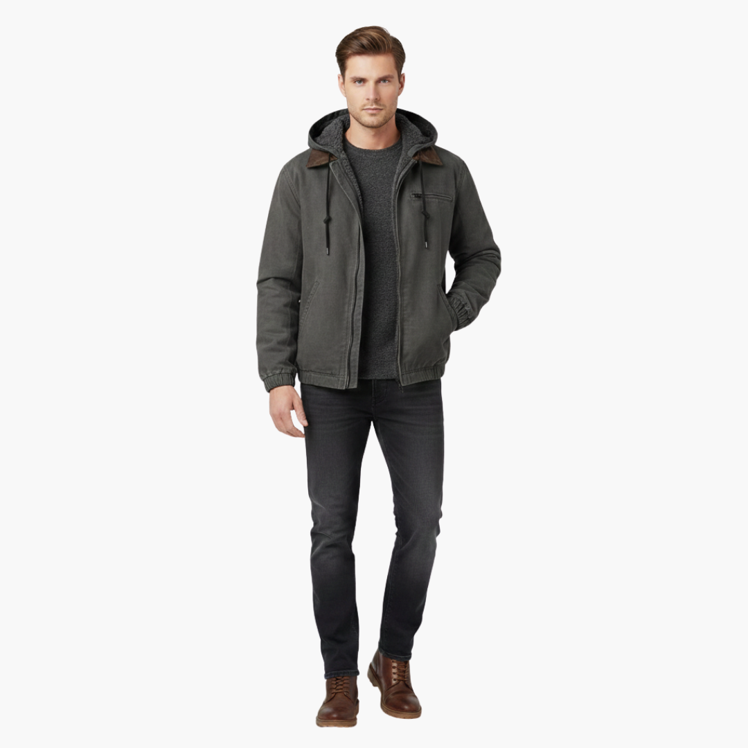 Veste homme à capuche avec fermeture éclair