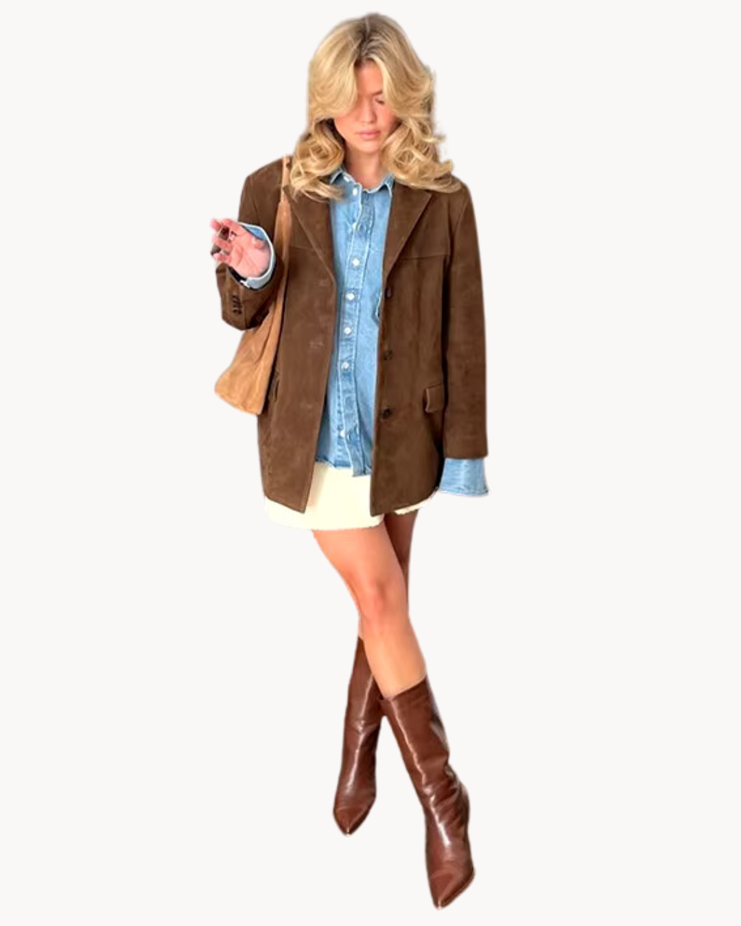 Blazer femme camel | Coupe droite élégante | Mi-saison, style chic décontracté