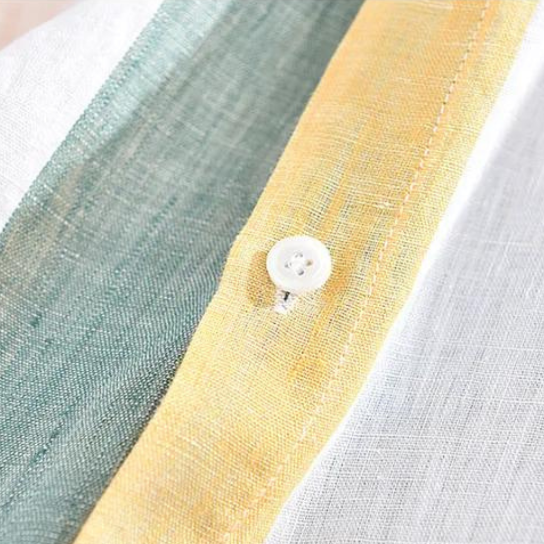 Chemise homme Seascape à rayures | Coupe légère, col classique, boutonnage intégral | Style estival, couleurs vives