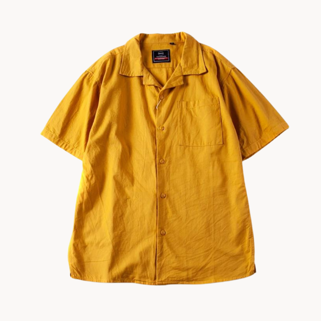 Polo homme col cubain Prime | Coupe oversize, poche poitrine | Style rétro moderne, polyvalent