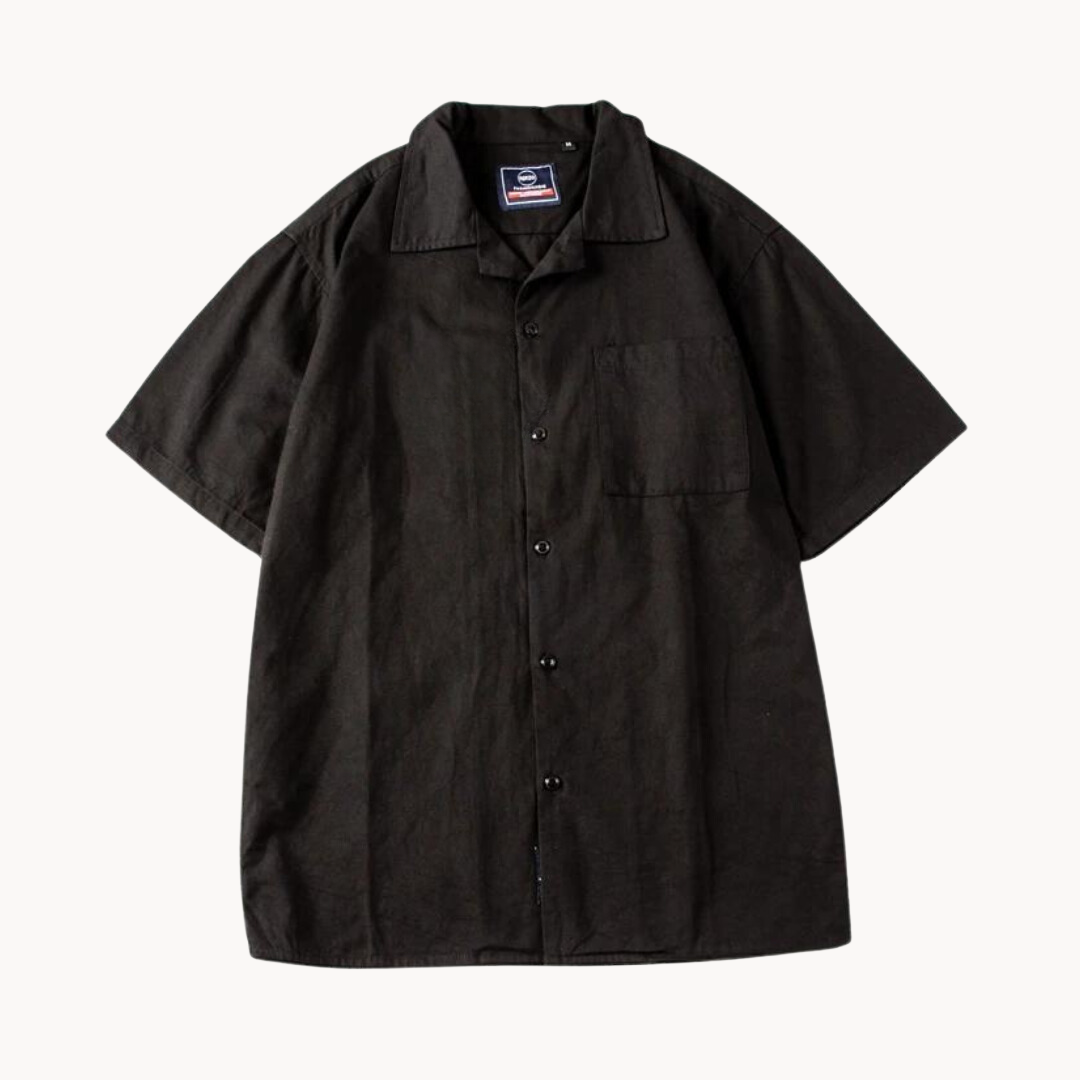 Polo homme col cubain Prime | Coupe oversize, poche poitrine | Style rétro moderne, polyvalent
