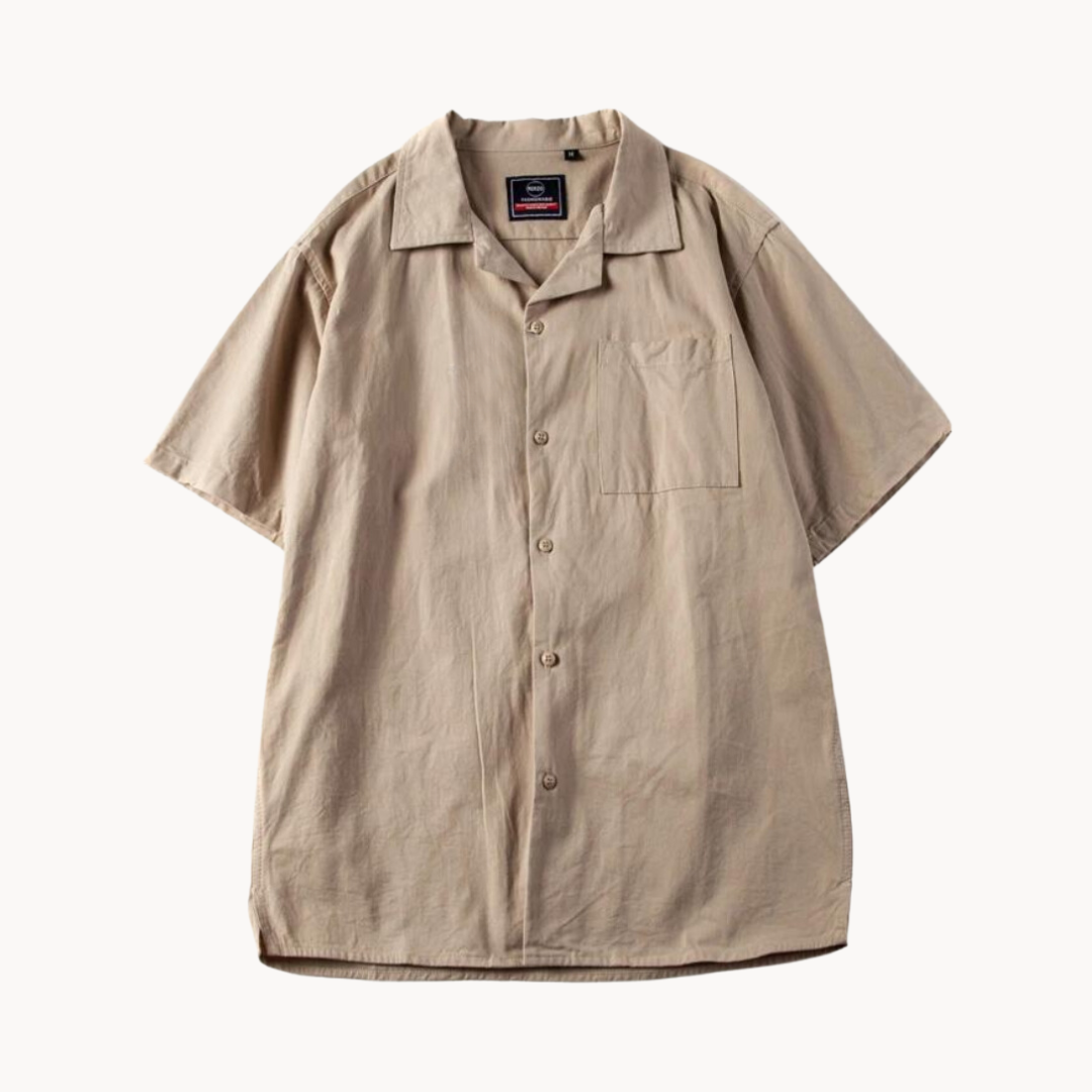 Polo homme col cubain Prime | Coupe oversize, poche poitrine | Style rétro moderne, polyvalent