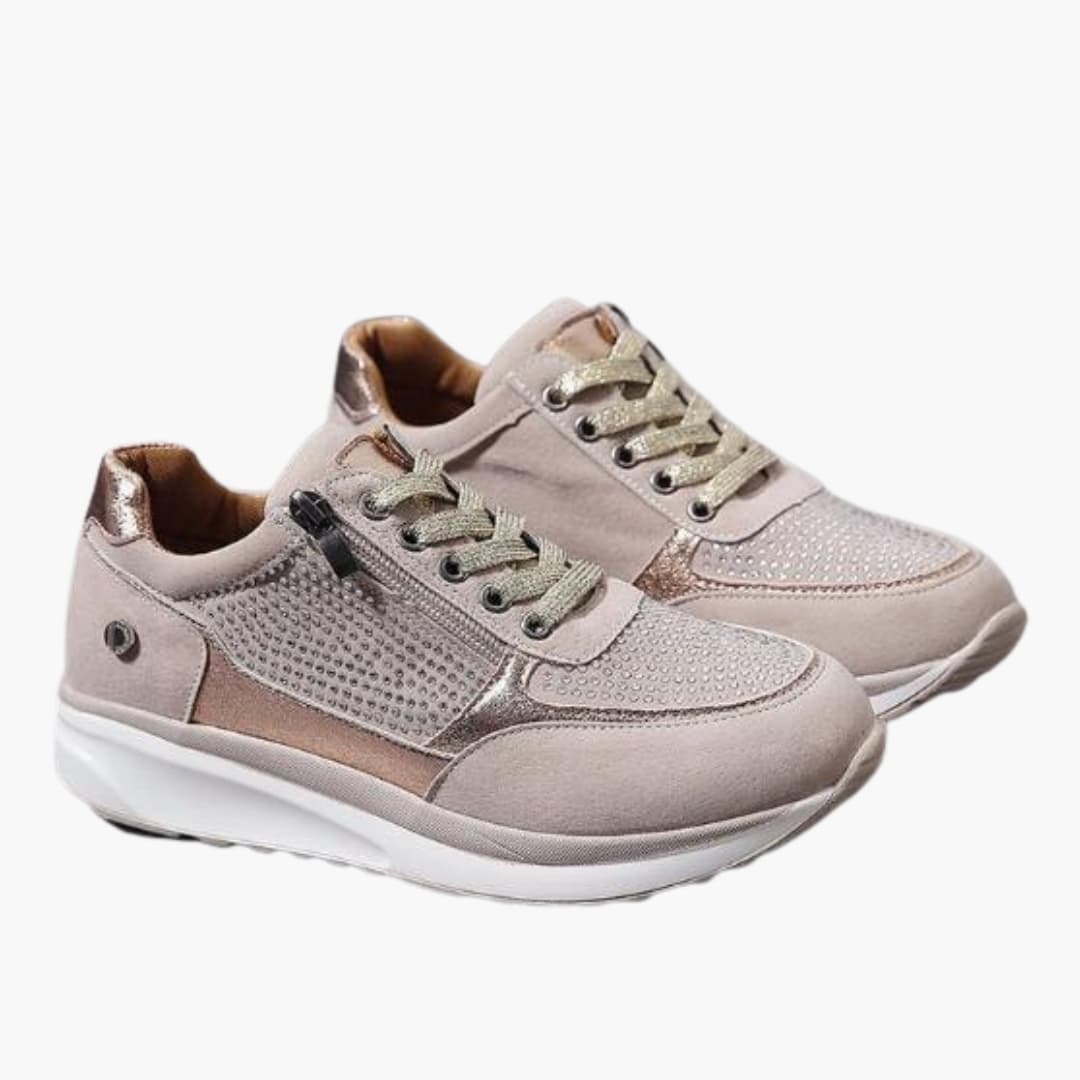 Baskets à lacets pour femme avec fermeture éclair latérale et semelle texturée