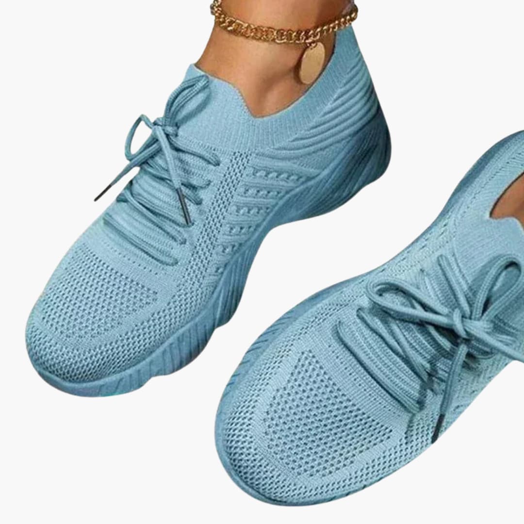 Baskets à lacets pour femmes avec tige en maille et semelle flexible