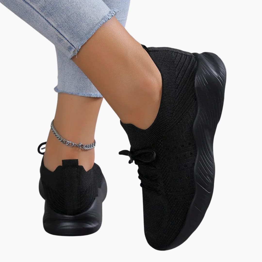 Baskets à lacets pour femmes avec tige en maille et semelle flexible