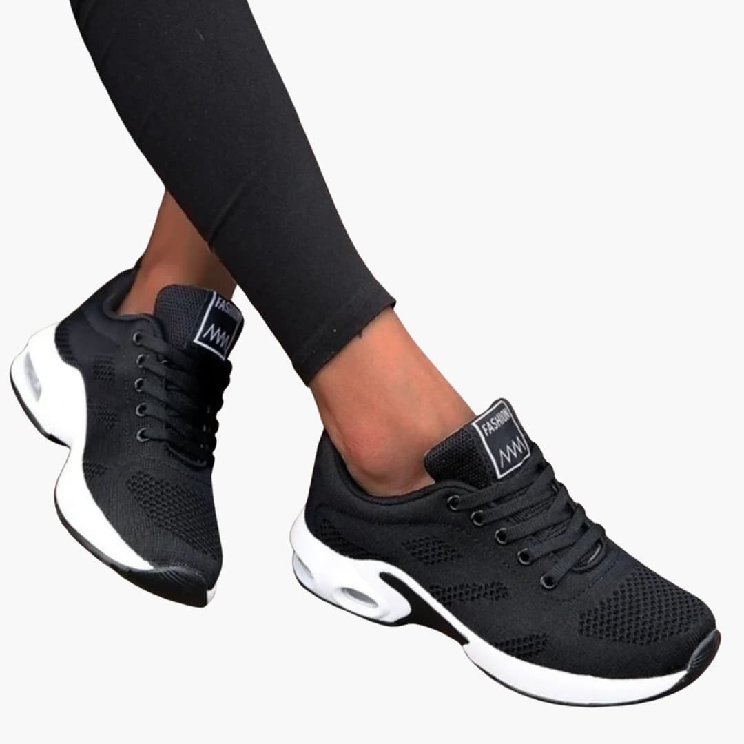 Baskets femme à lacets avec bout arrondi