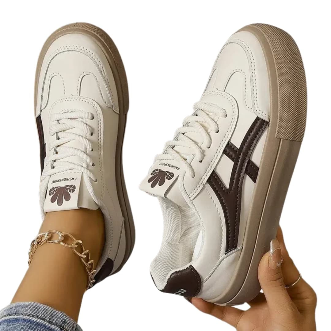 Baskets femme avec semelle texturée