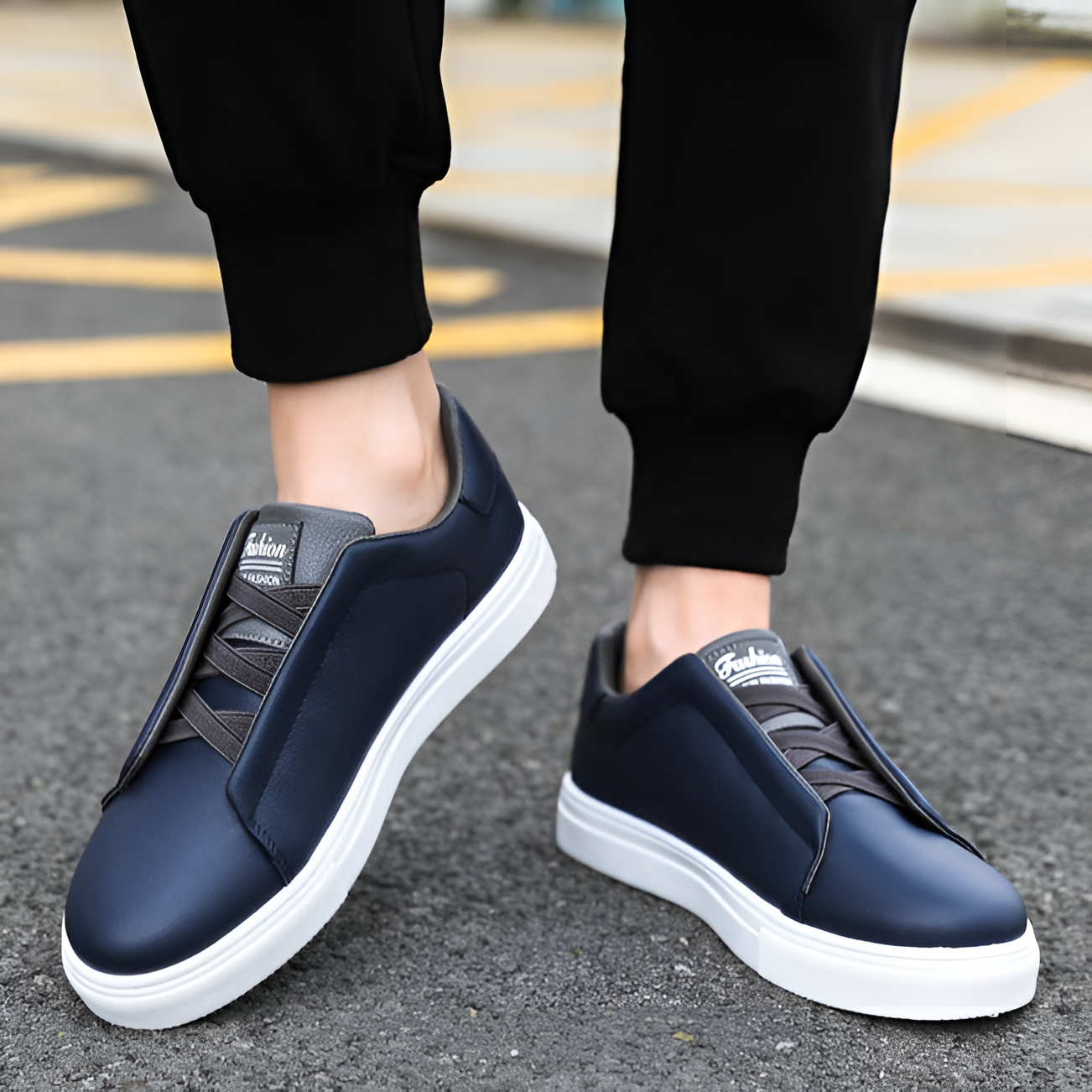 Baskets basses homme | À lacets, semelle à relief antidérapant | Style classique pour le quotidien
