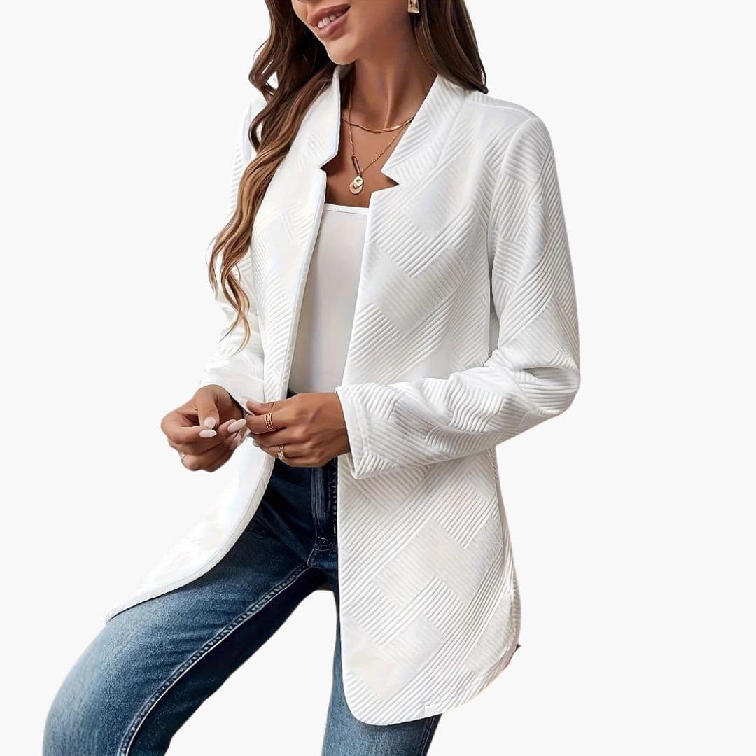 Blazer Femme Ouvert avec Surface Texturée