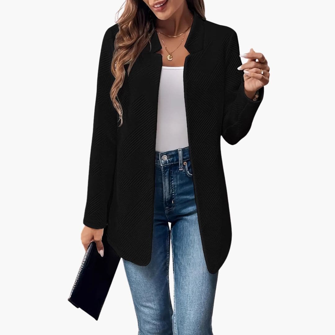 Blazer Mulher Aberto com Superfície Texturizada