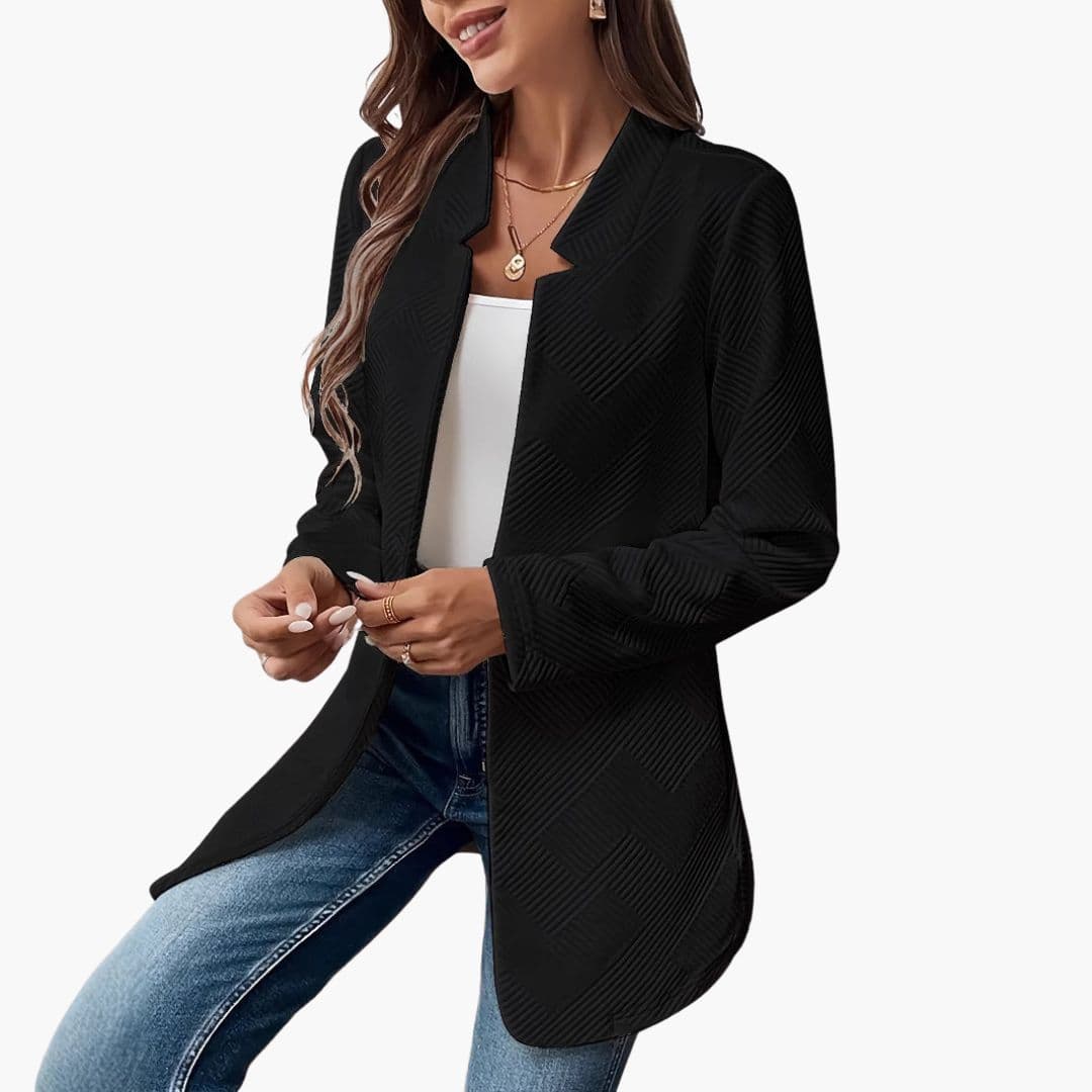 Blazer Mulher Aberto com Superfície Texturizada