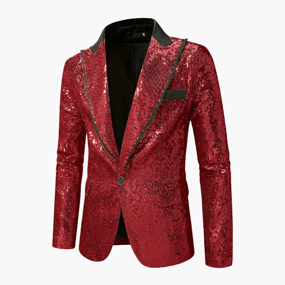 Blazer de smoking homme à revers satin