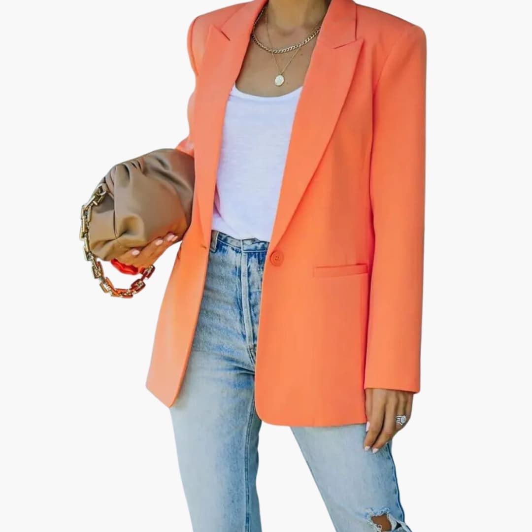 Blazer femme avec col à revers et fermeture à un bouton