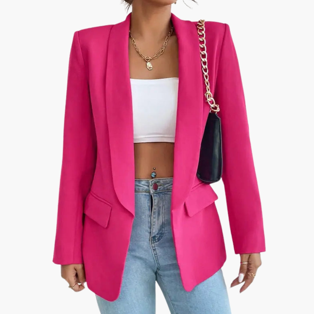 Blazer femme classique avec col à revers cranté