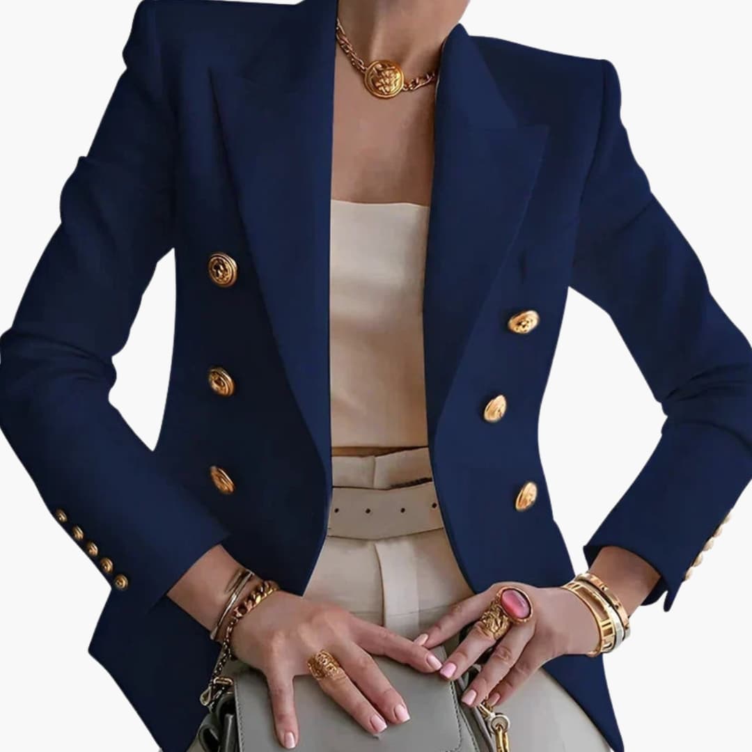 Blazer femme double boutonnage avec boutons dorés