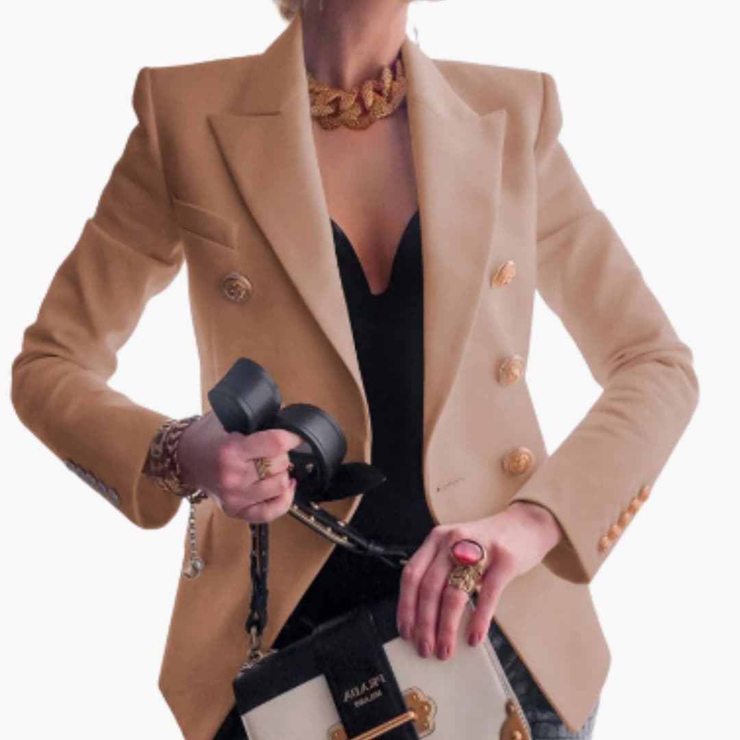 Blazer femme double boutonnage avec boutons dorés