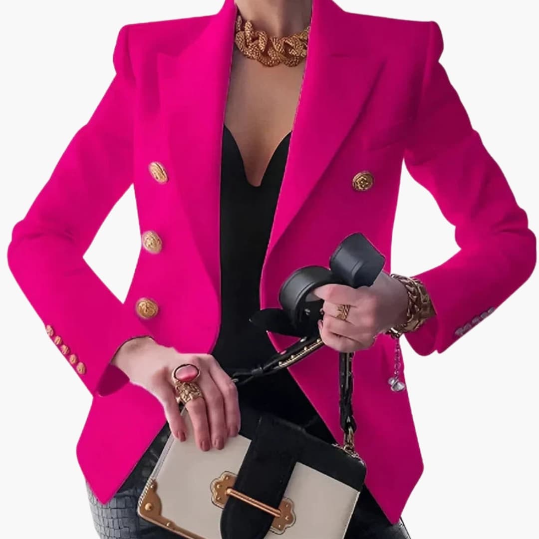 Blazer femme double boutonnage avec boutons dorés