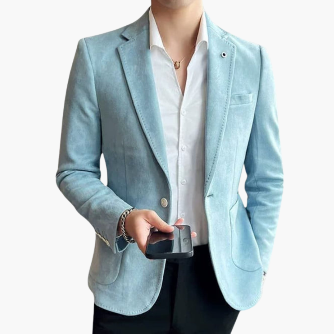 Blazer pour homme avec col à revers et fermeture à un seul bouton