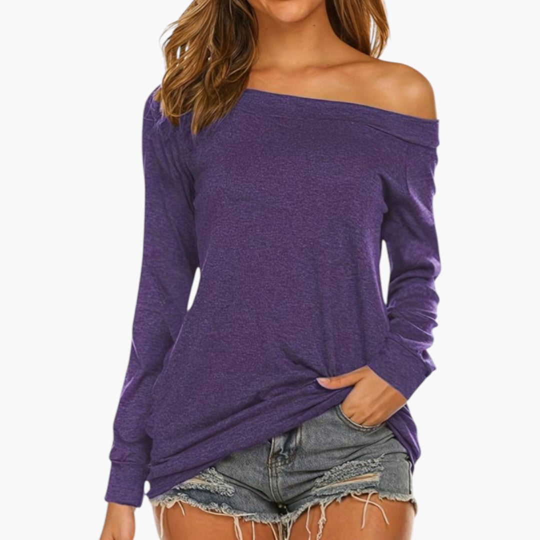 Camicia donna con scollo a spalle scoperte