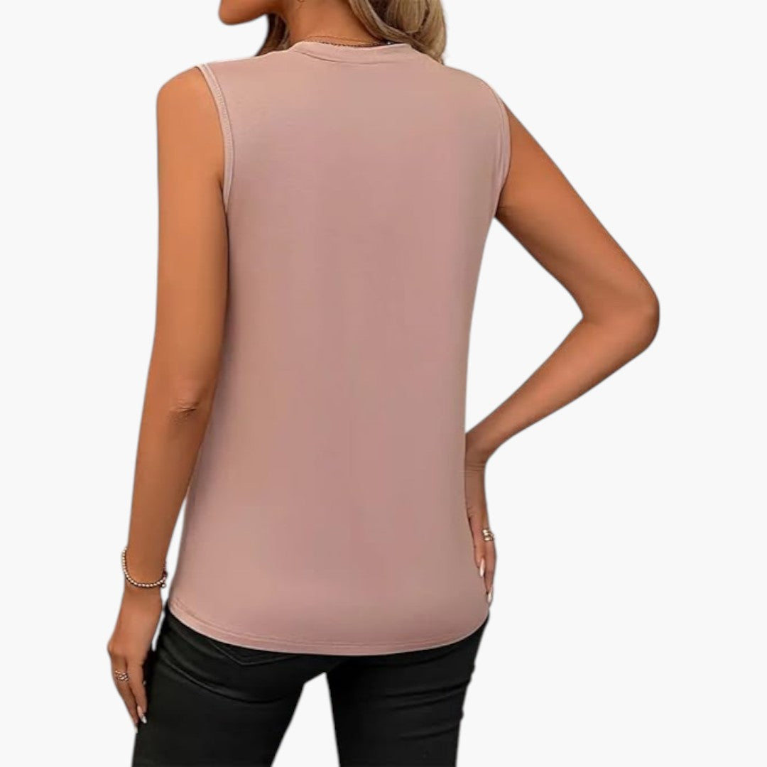 Camicia donna senza maniche con scollo rotondo